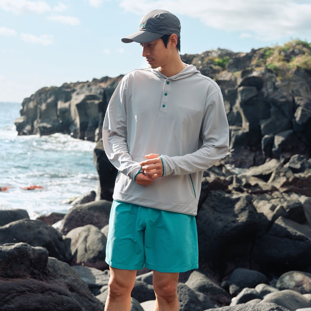 SC FISHDOMフーディ/ライトグレー