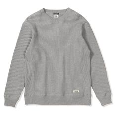 ヘビーワッフルクルー (Men's)/グレー