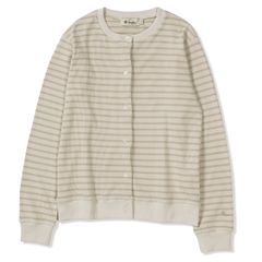 ミニワッフルボーダーカーディ (Women's)/ベージュ