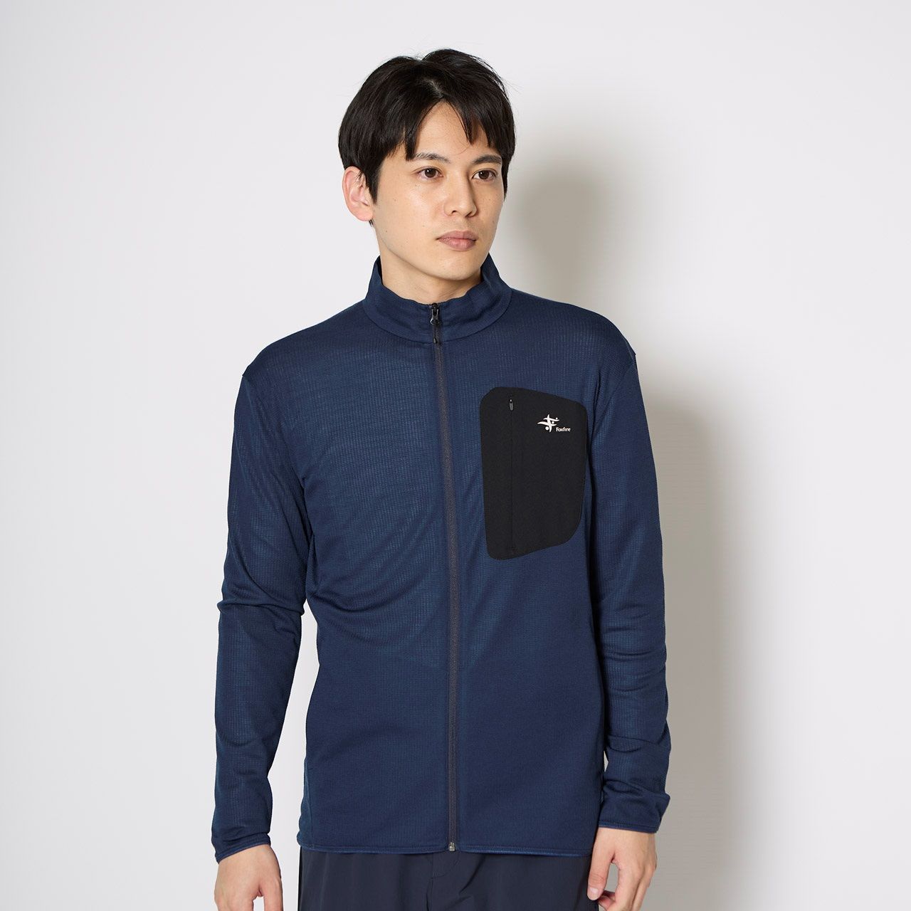 マイクログリッドウールフルジップ (Unisex)/インクブルー