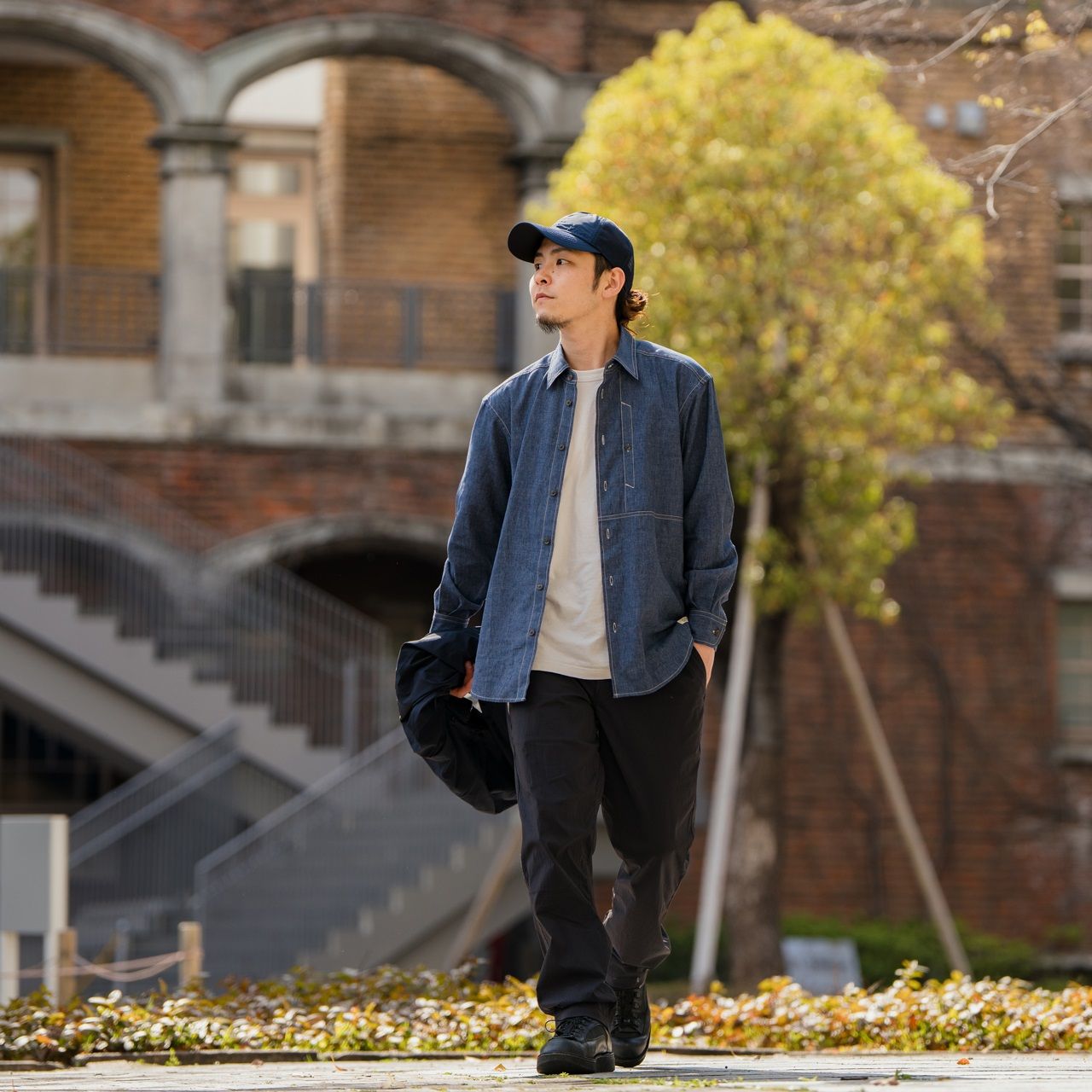 クールマックスシャンブレーシャツ (Men's)/チャコール