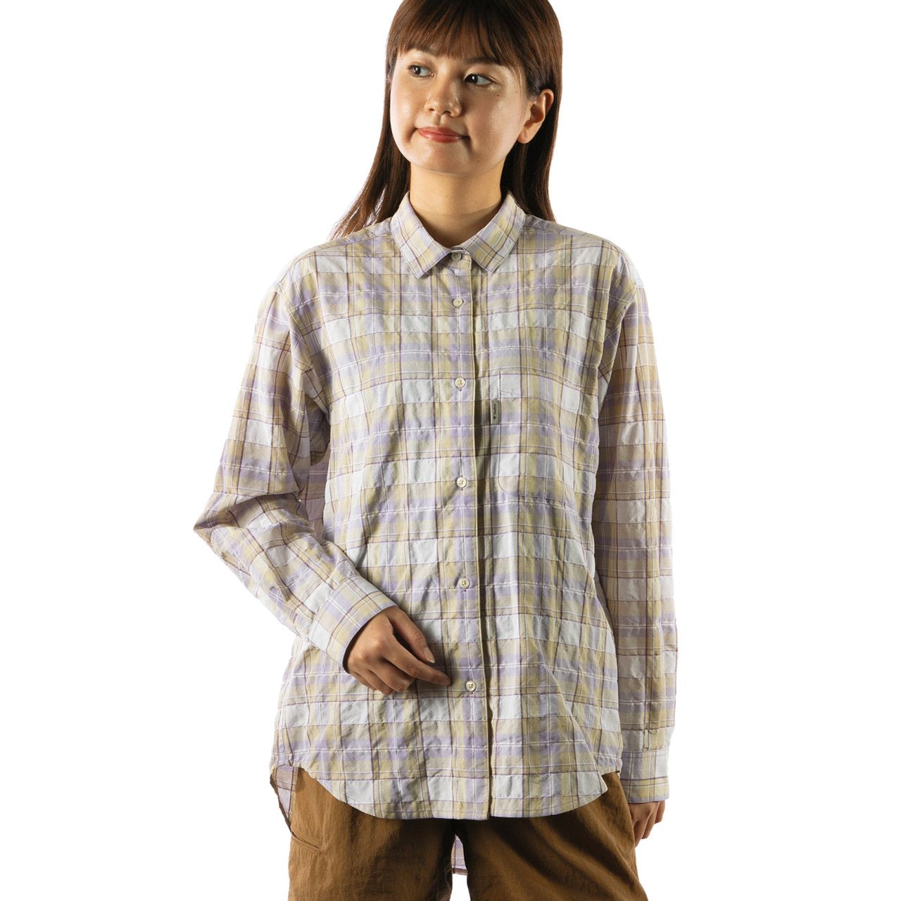 Cシールドサーフェスチェックシャツ(Women's)/アッシュグリーン