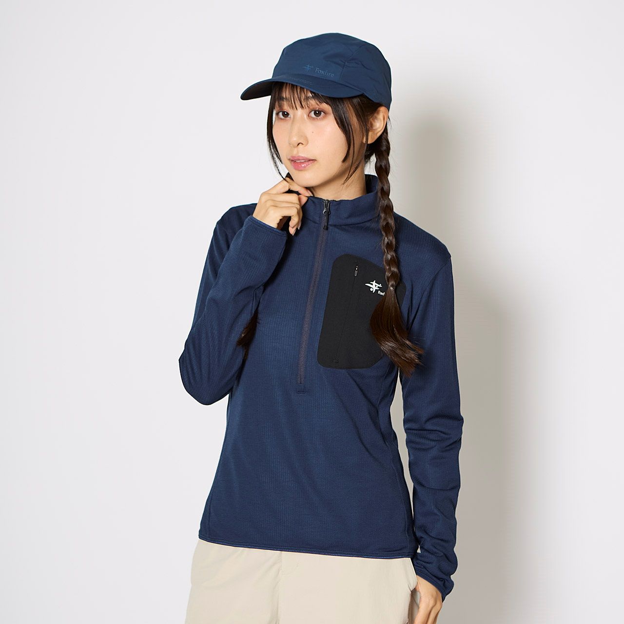 マイクログリッドウールハーフジップ (Women’s)/ライトブルー