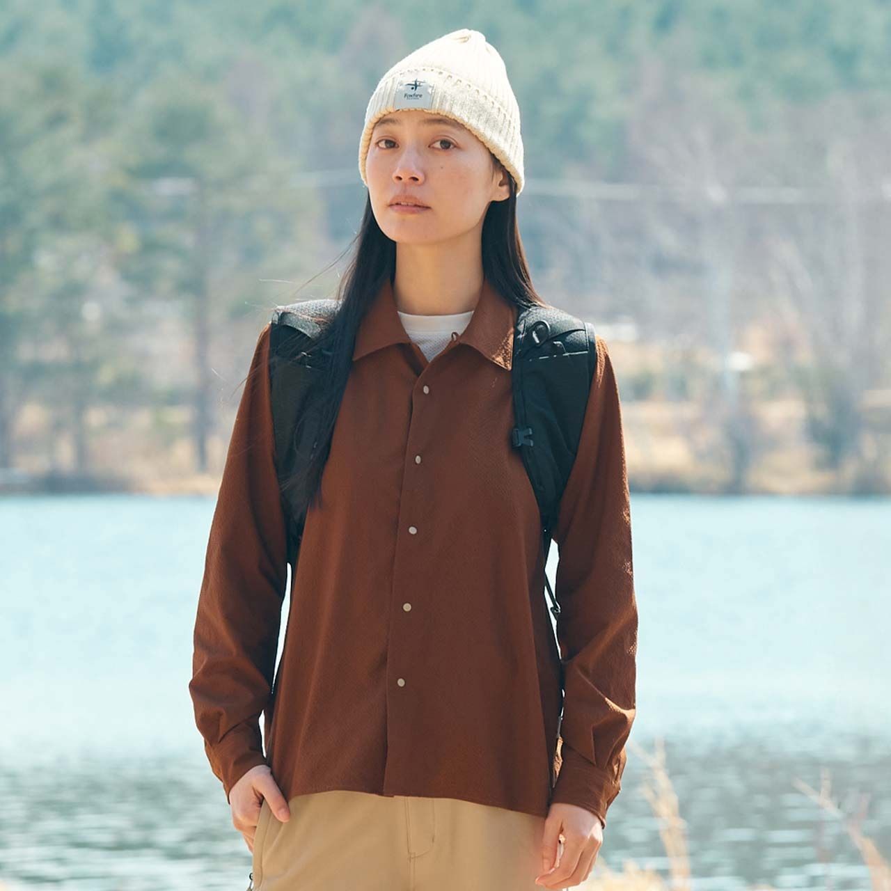 TSクリンクルシェルシャツ (Unisex)/ブラウン