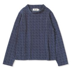 ケーブルジャカードハイネック (Women's)/ネイビー