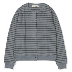 ミニワッフルボーダーカーディ (Women's)/チャコール