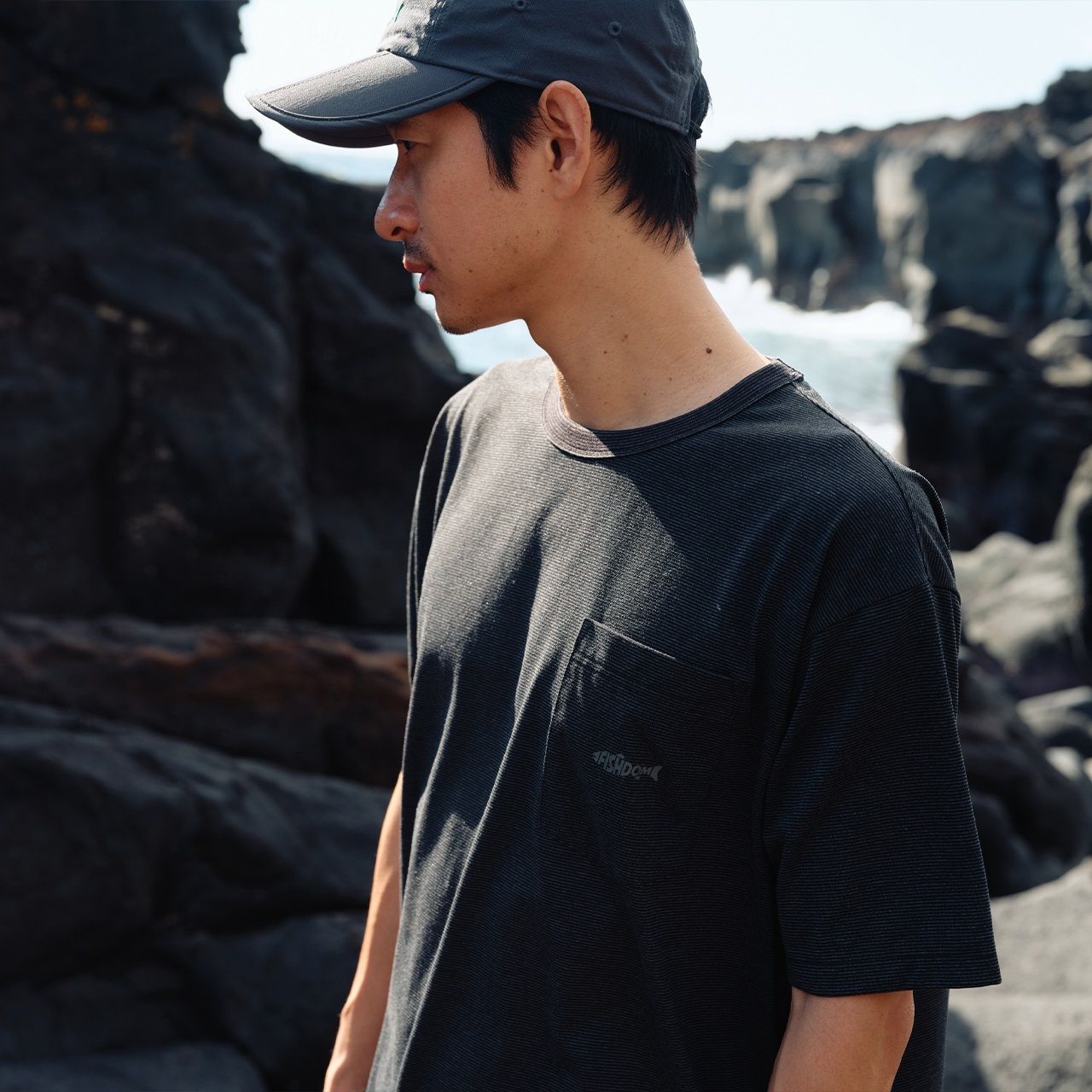 FISHDOMポケットT S/S /ライトグレー