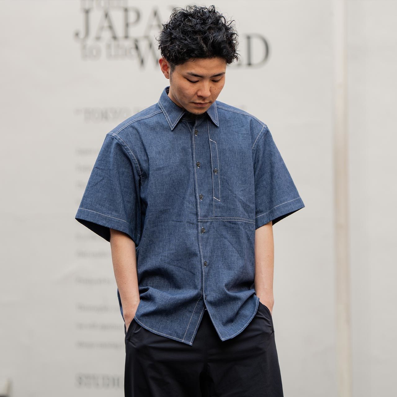 クールマックスシャンブレーシャツS/S (Men's)/インディゴ