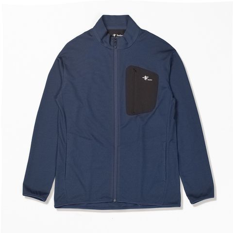 マイクログリッドウールフルジップ (Unisex)/インクブルー