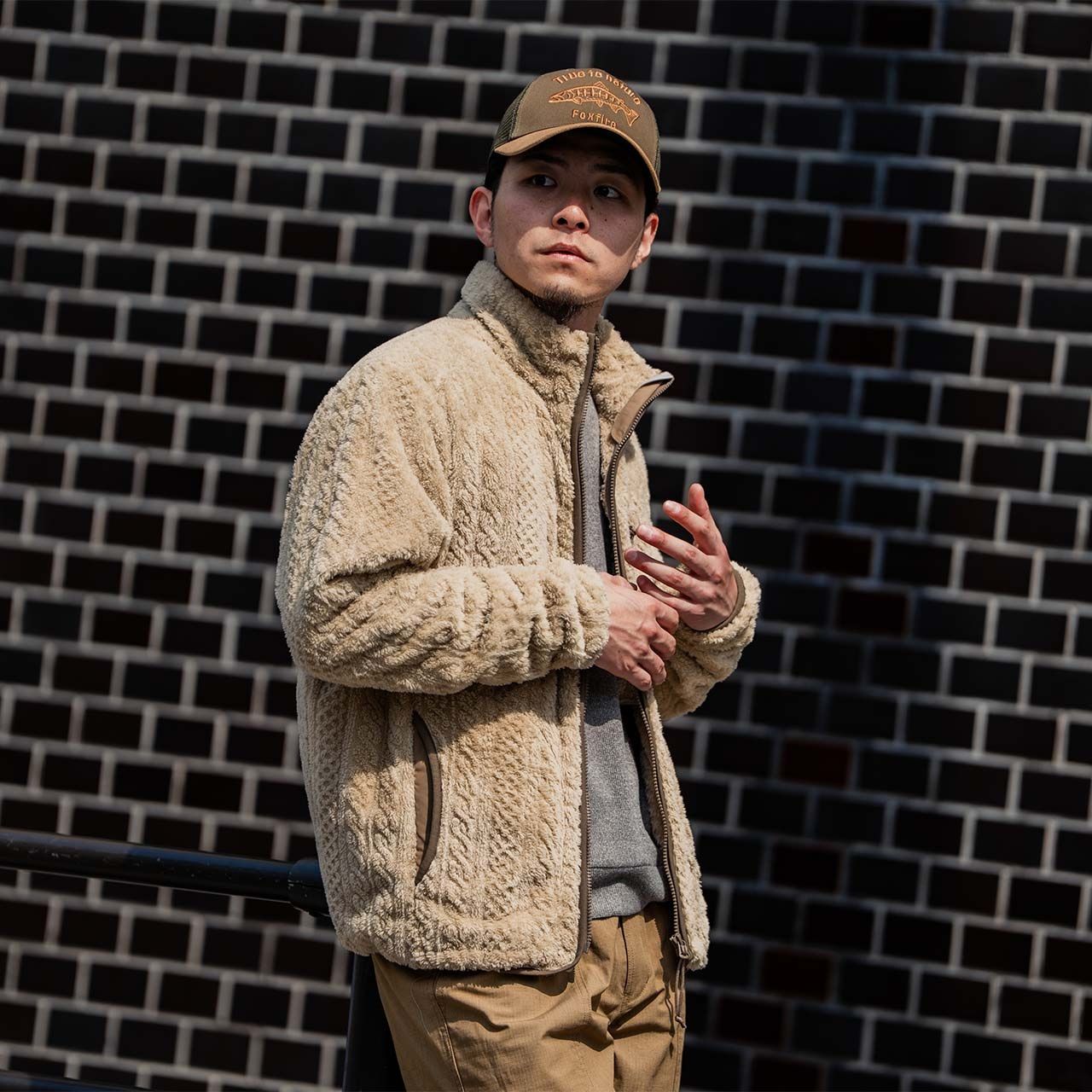 シャギーフリースフルジップ (Men's)/ベージュ