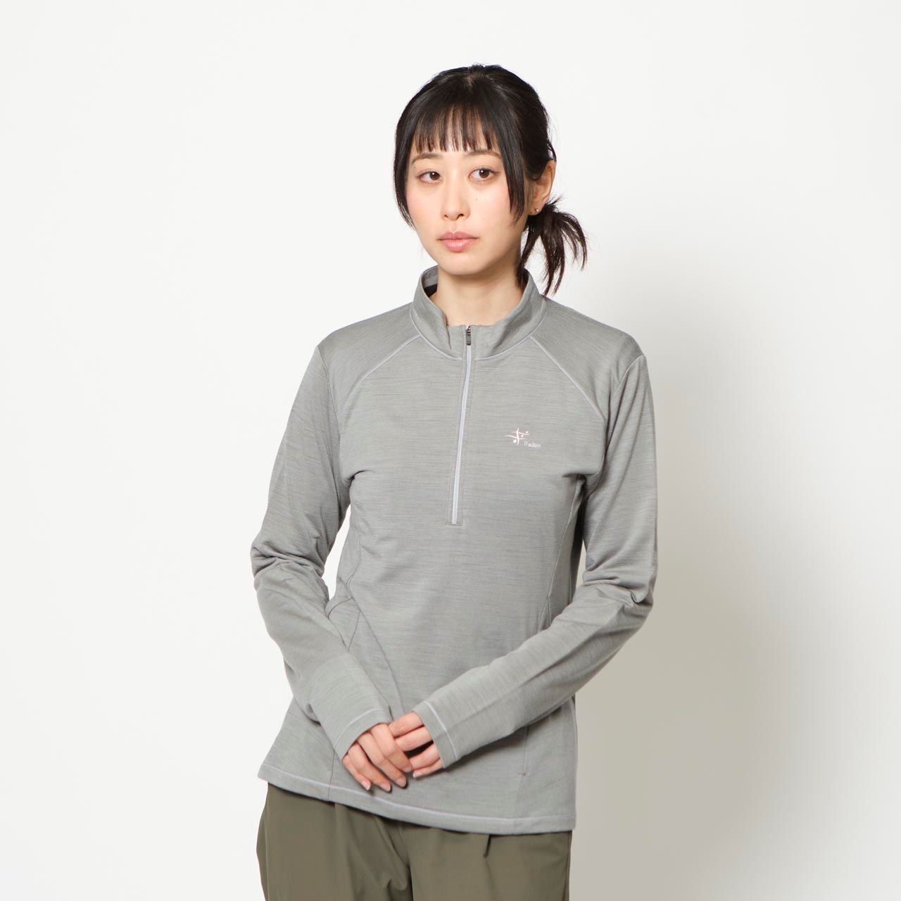 PPウールハーフジップ (Women's)/グレー