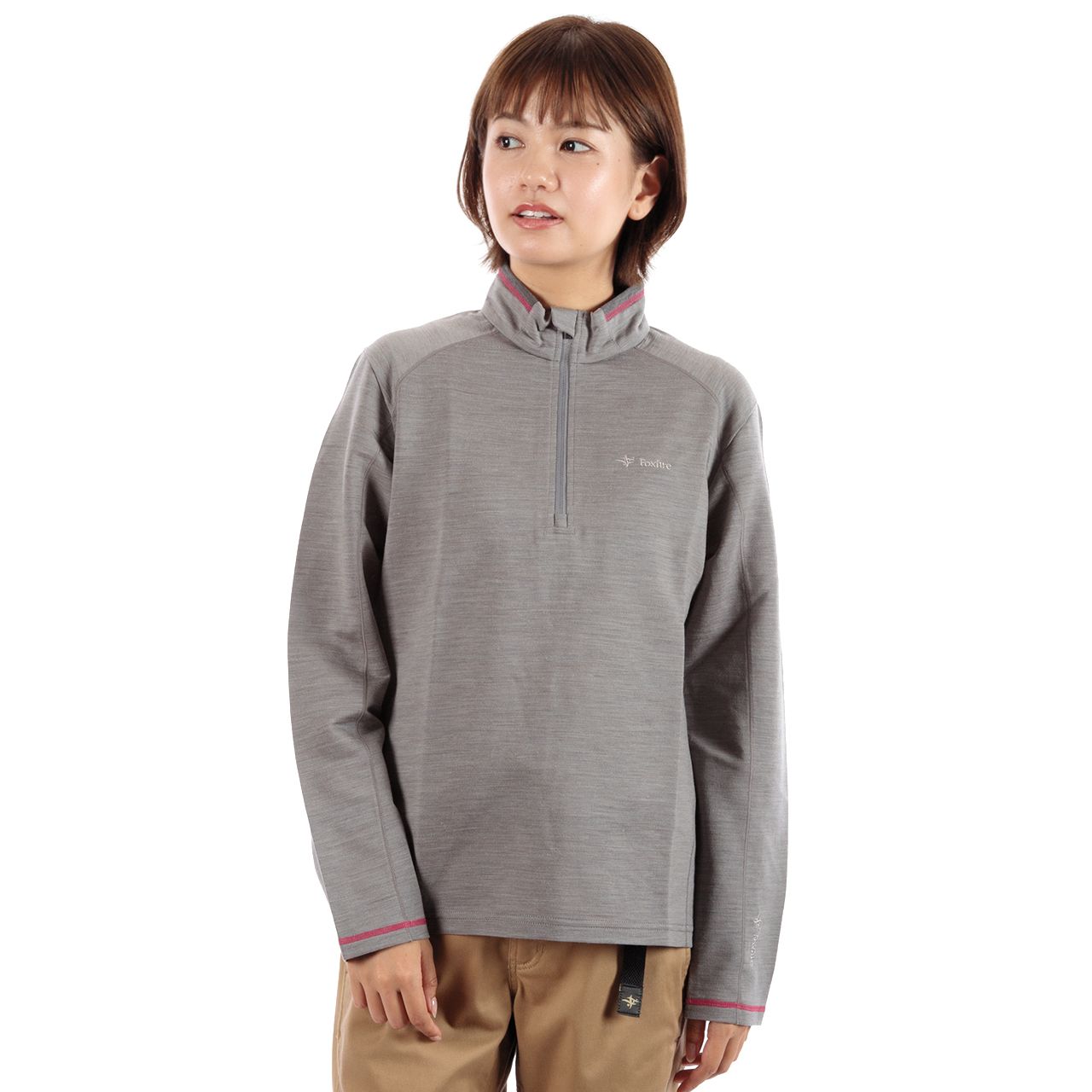 PPウールハーフジップ(Women's)/グレー