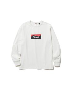 エコハイブリッド ボックスロゴ ロングスリーブTシャツ/ホワイト