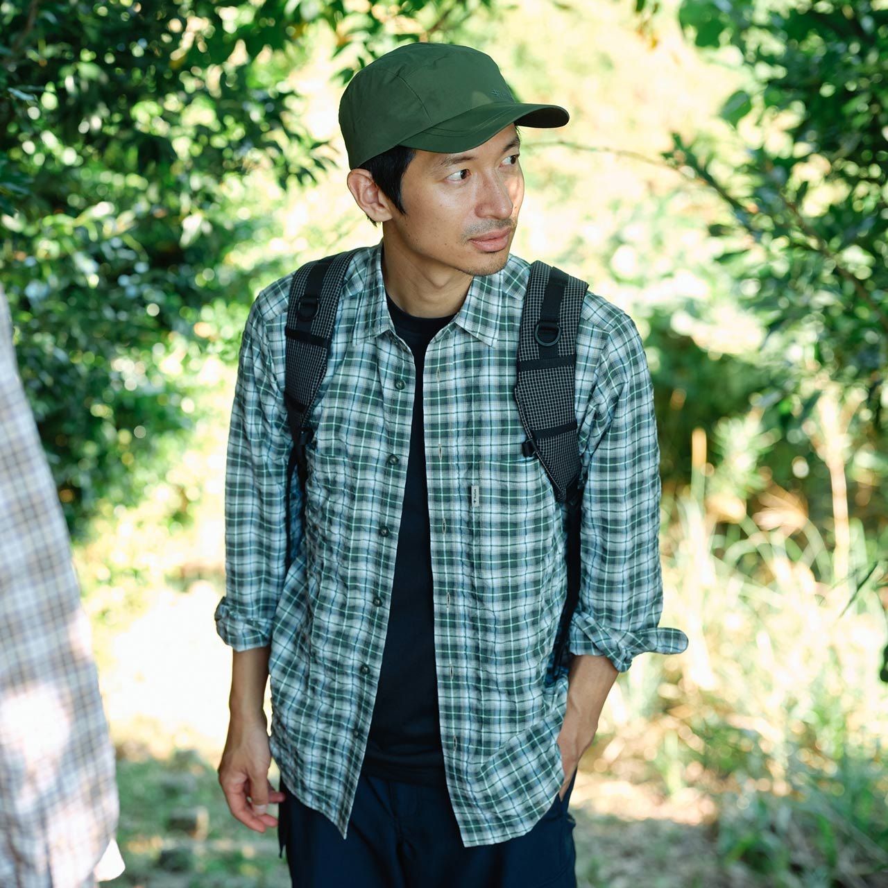 Cシールドバンピーチェックシャツ/グリーン