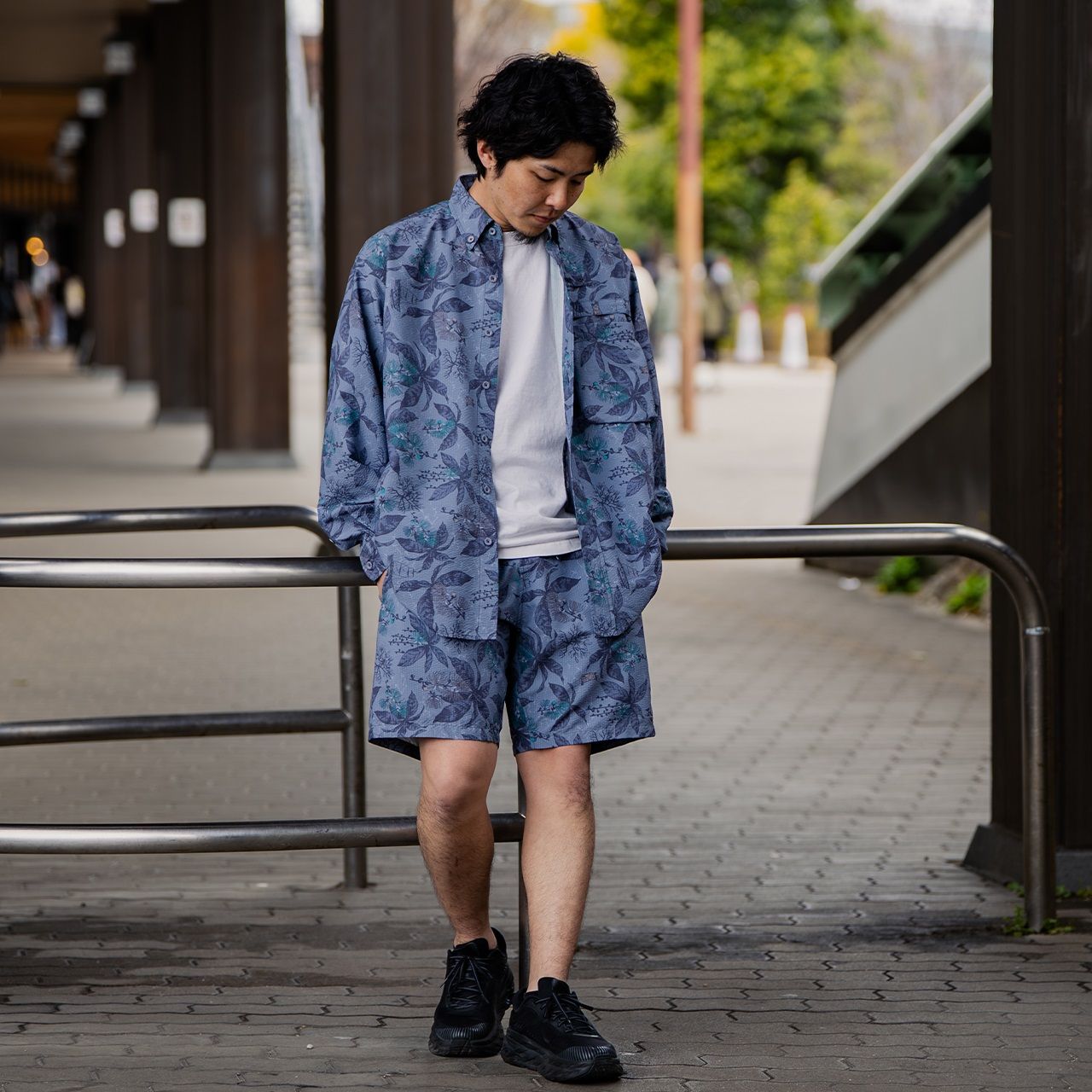 FISHDOMシャツ /ライトグレー