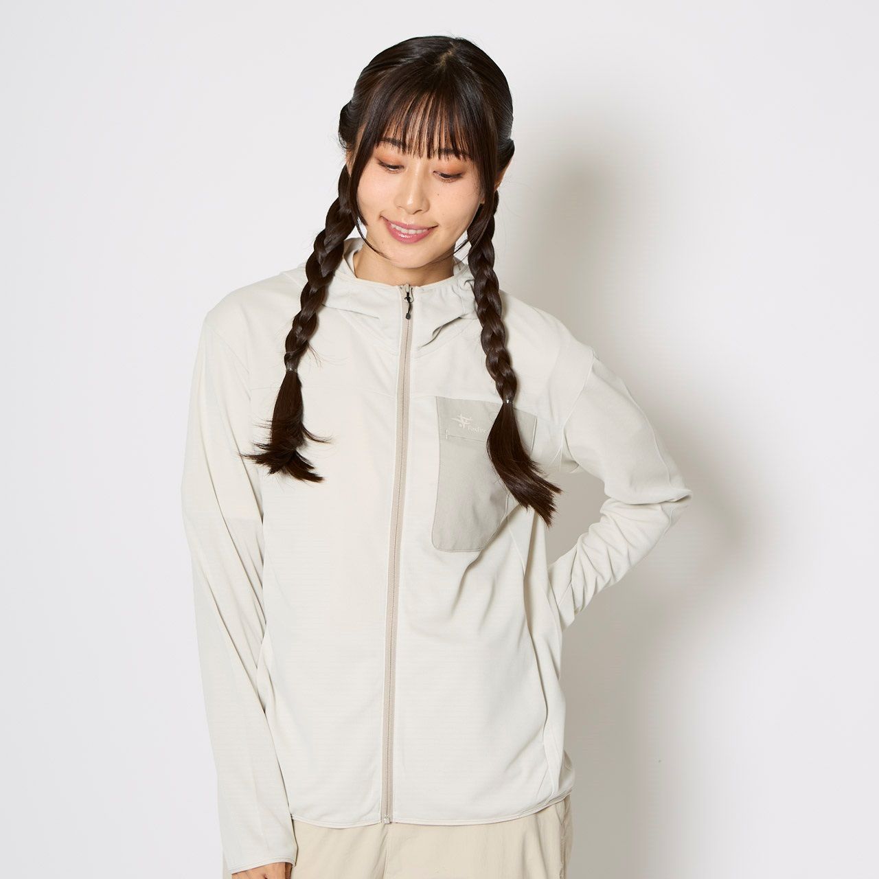 SCプリモフーディ/ホワイトxグレー