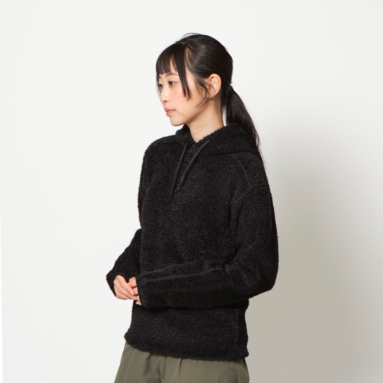 オクタヘリックスニットプルオーバーフーディ (Unisex)/ブラック