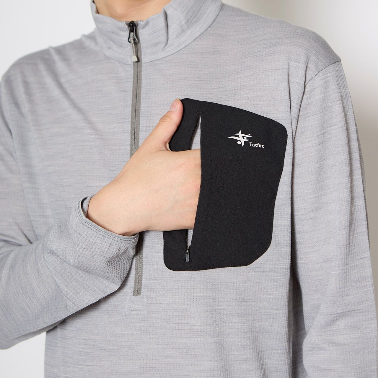 マイクログリッドウールハーフジップ (Men's)/インクブルー