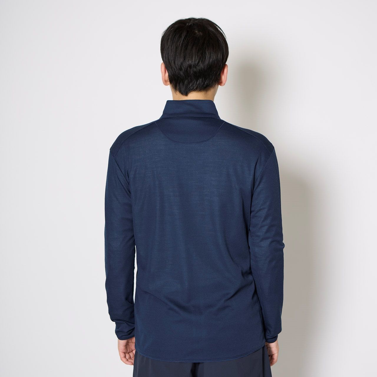 マイクログリッドウールフルジップ (Unisex)/インクブルー