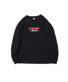 エコハイブリッド ボックスロゴ ロングスリーブTシャツ/ブラック  NANGA