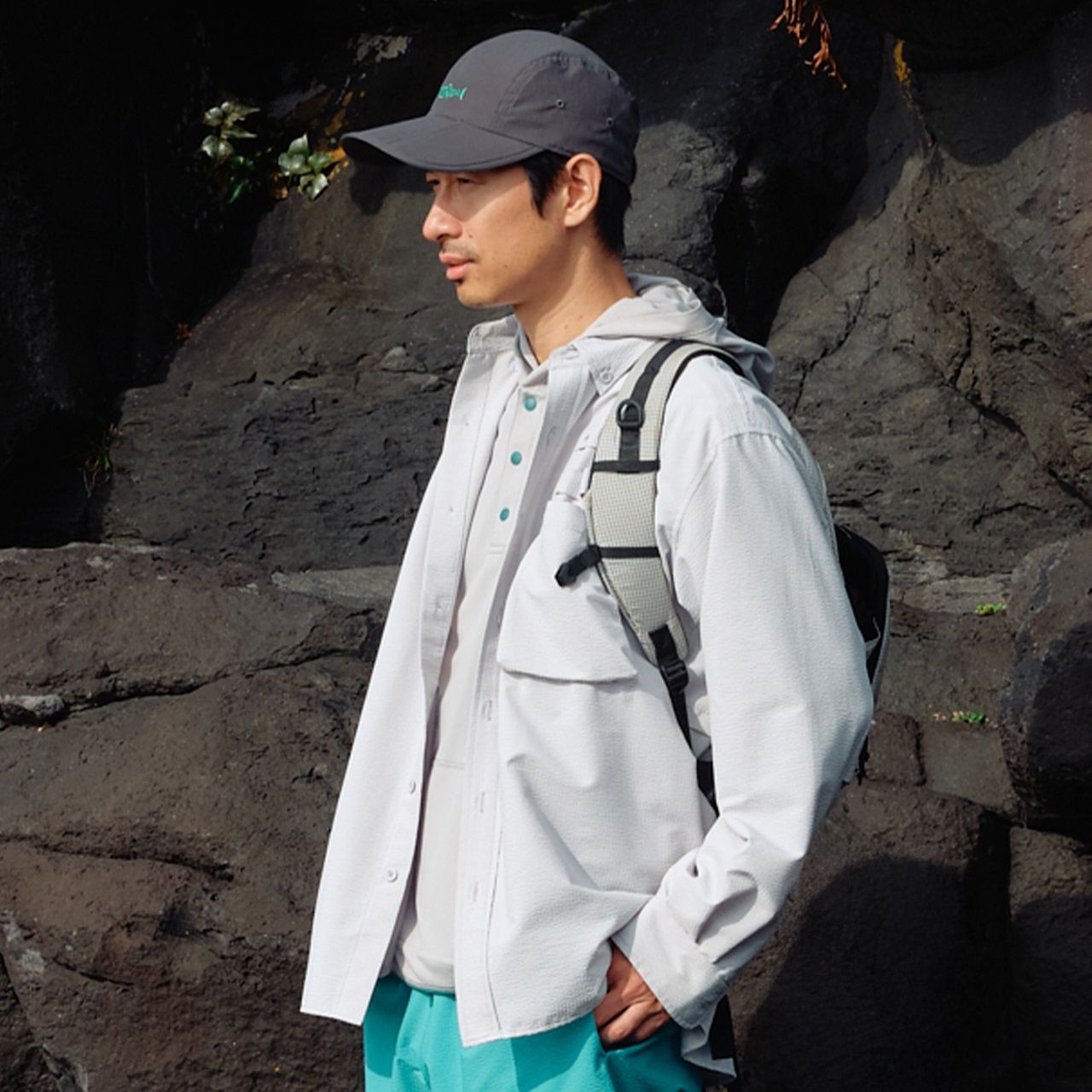 FISHDOMシャツ /ライトグレー