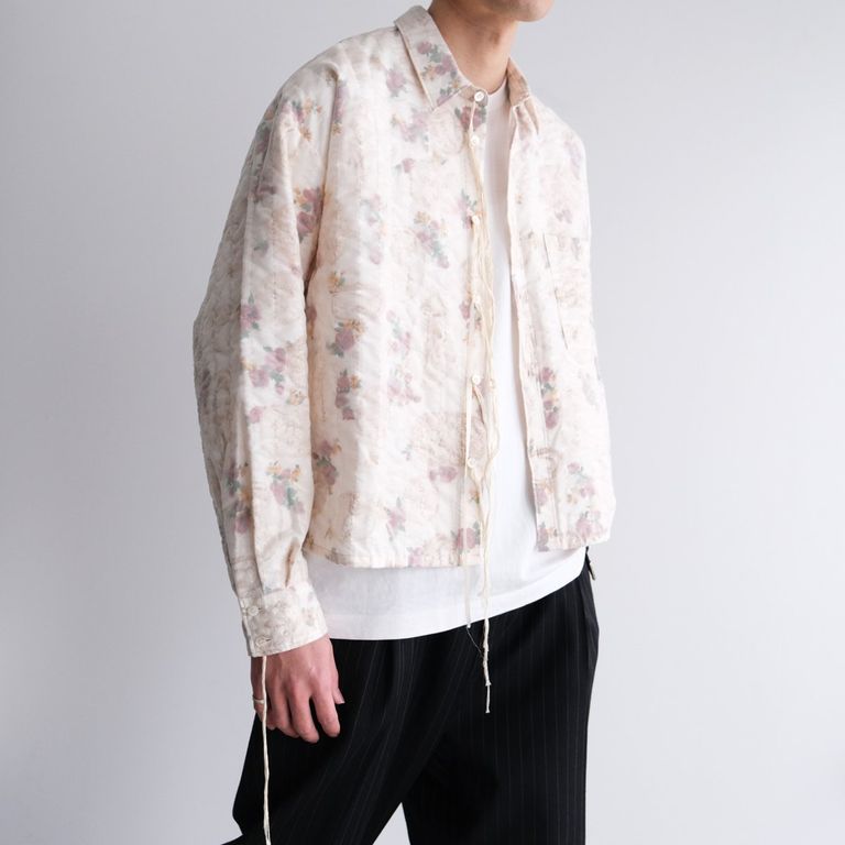 Midorikawa - 残り1点『SEE-THROUGH VELVET QUILTED SHIRT』-シャツ 