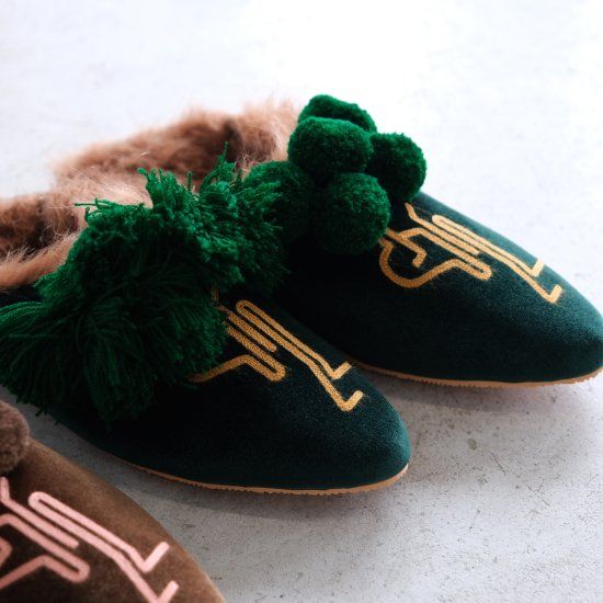 『NGAP BABOUCHE VELVET』-シューズ-（GREEN / グリーン）