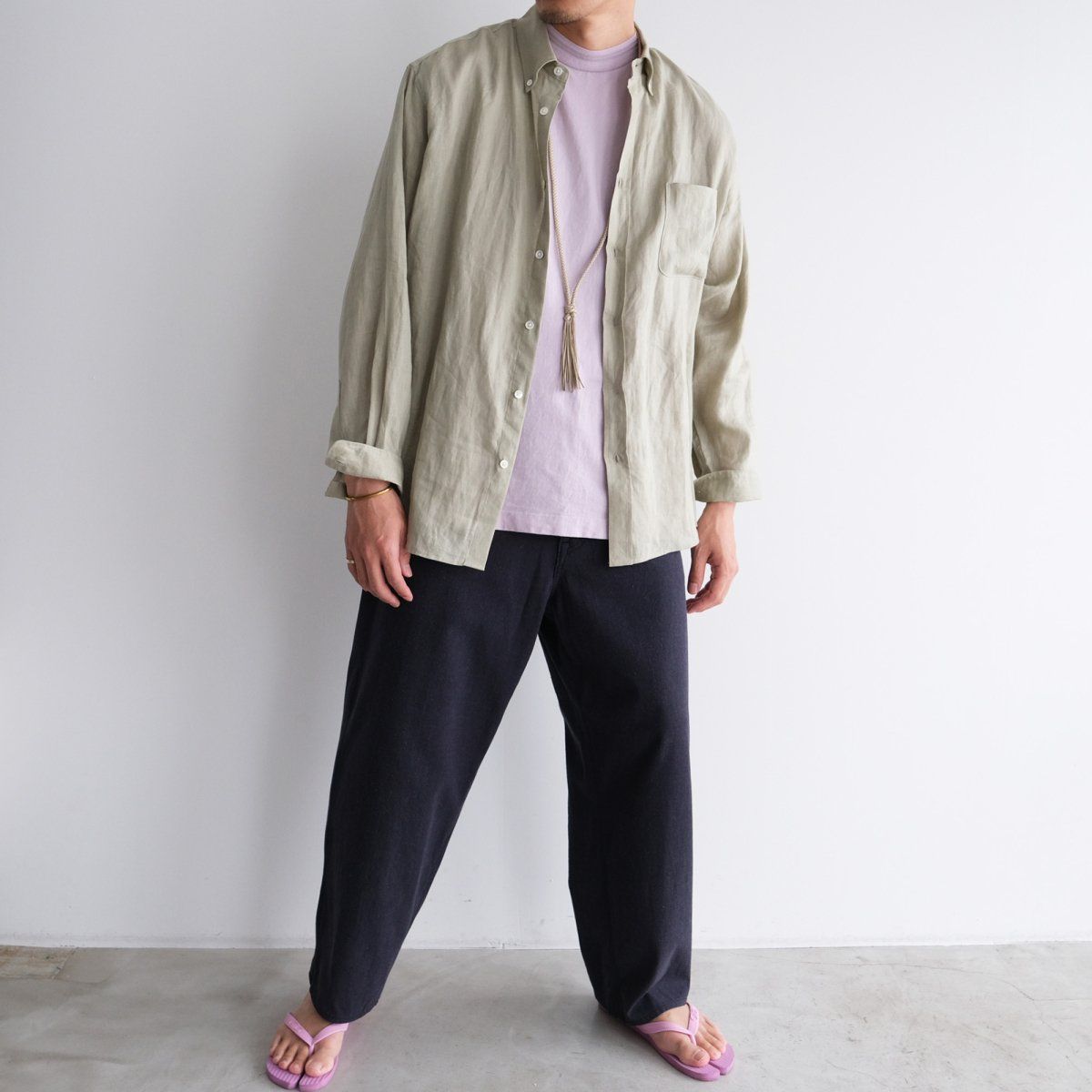 『COTTON SILK - 5 POCKET PANTS』-パンツ-（ NAVY / ネイビー）