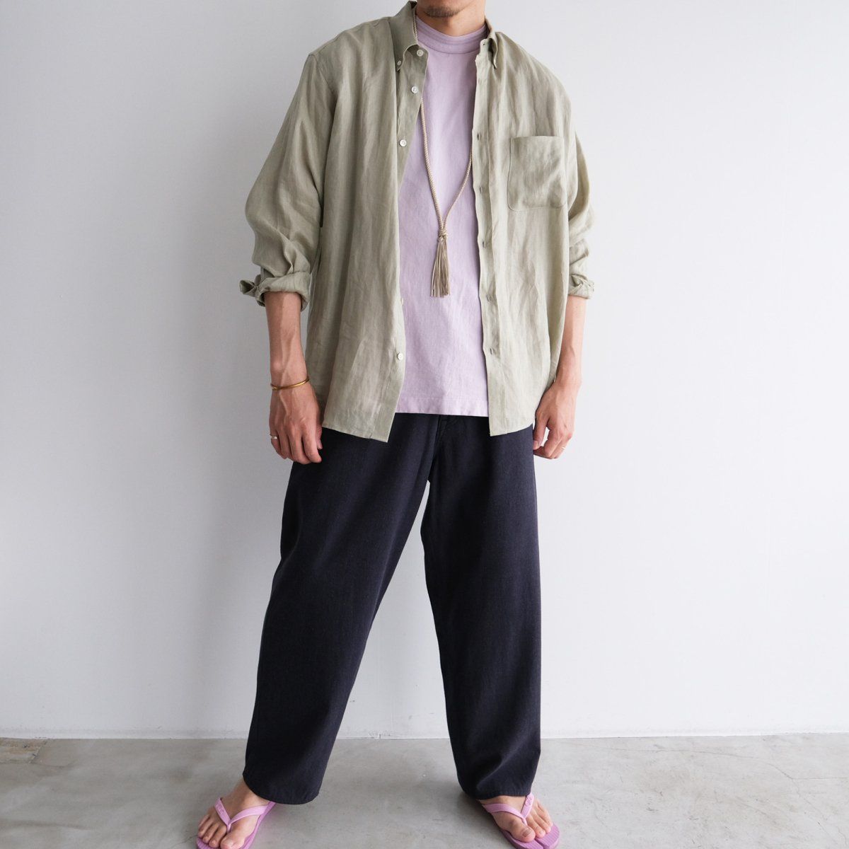 『COTTON SILK - 5 POCKET PANTS』-パンツ-（ NAVY / ネイビー）