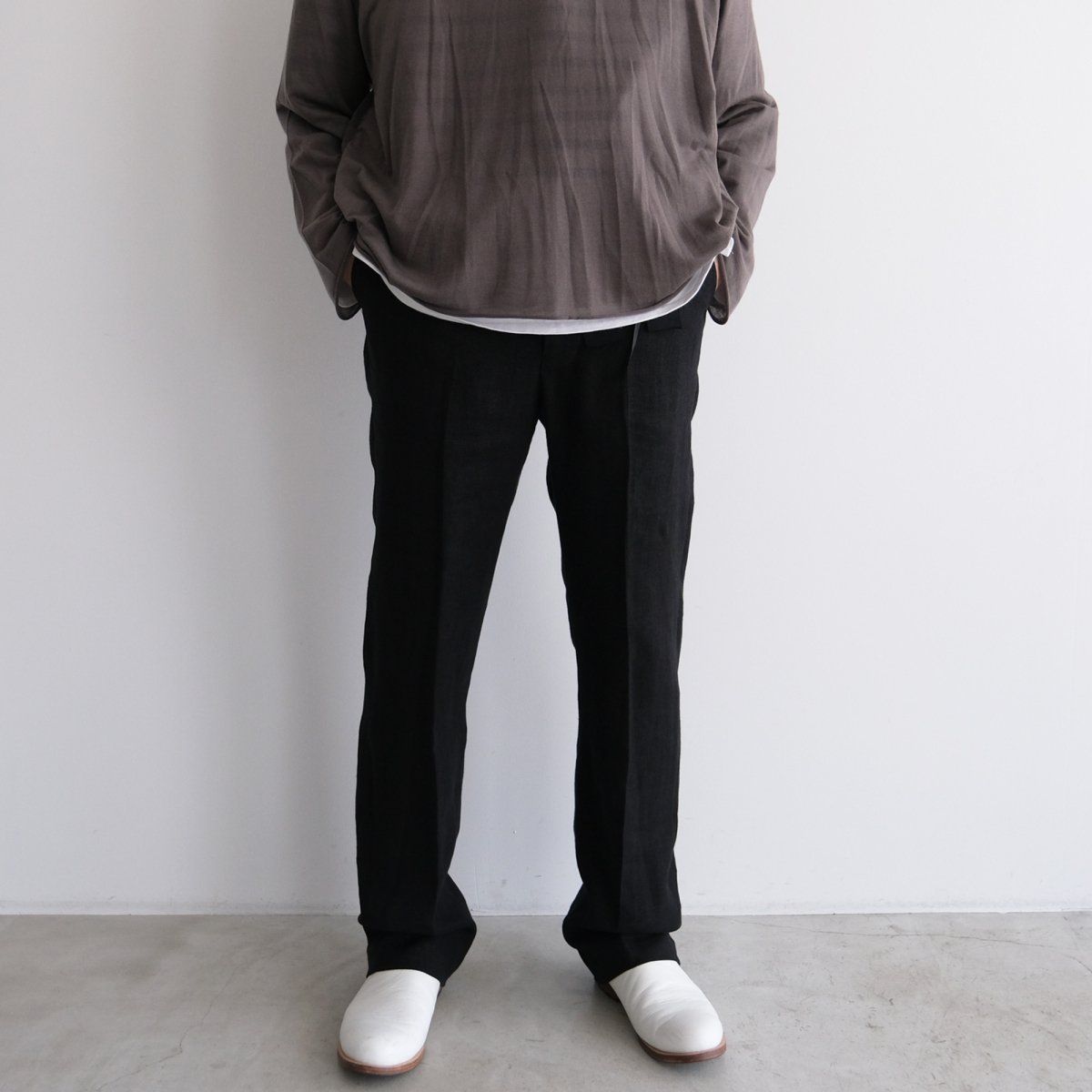 Midorikawa - 『SAFILIN LINEN PANTS』-パンツ-（BLACK / ブラック） | STACK STORE