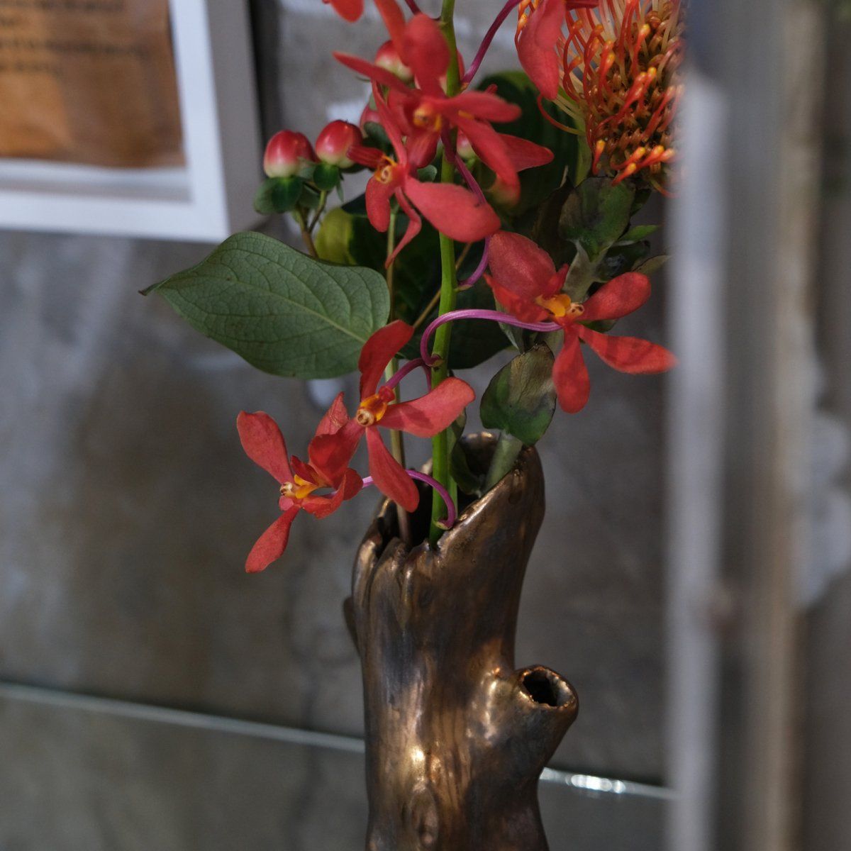 『木 FLOWER VASE』-フラワーベース-（BROWN / ブラウン）