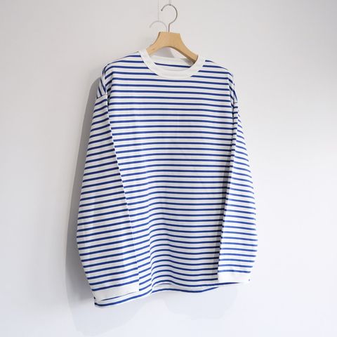『Qualitee』 - ロングスリーブTシャツ -（ White × Purple Border）