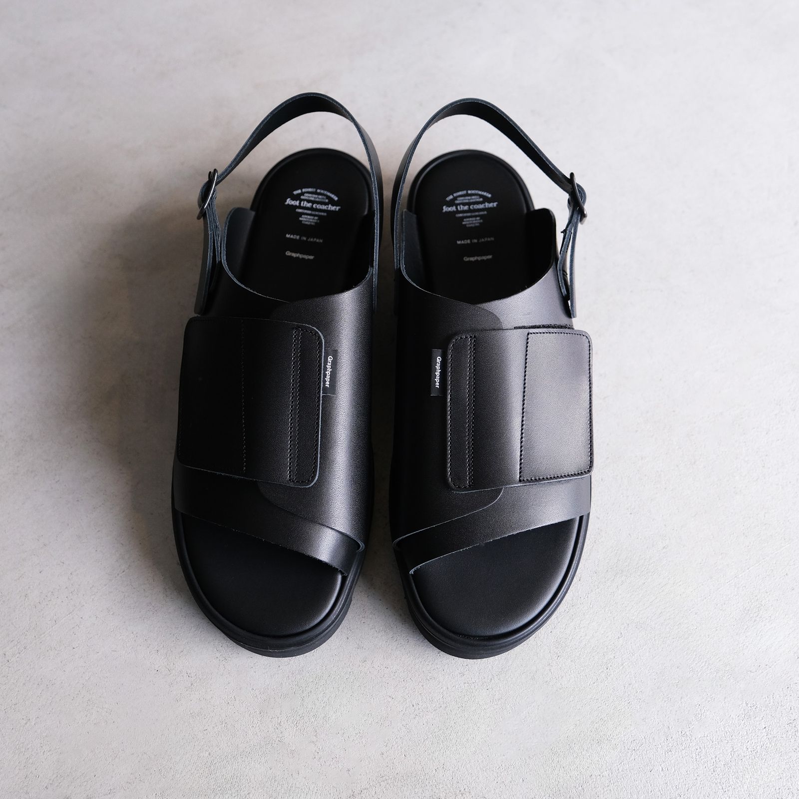 foot the coacher for GP Velcro Sandal -サンダル-（Black / ブラック）