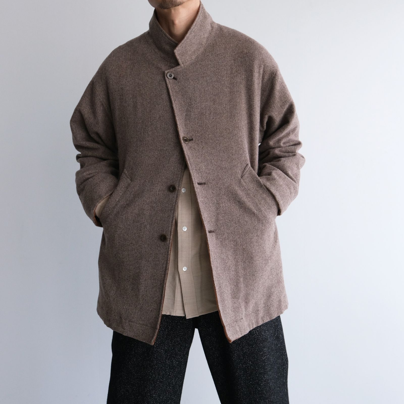 Novem Jacket -ジャケット-（Brown Herringbone / ブラウン ヘリンボーン）