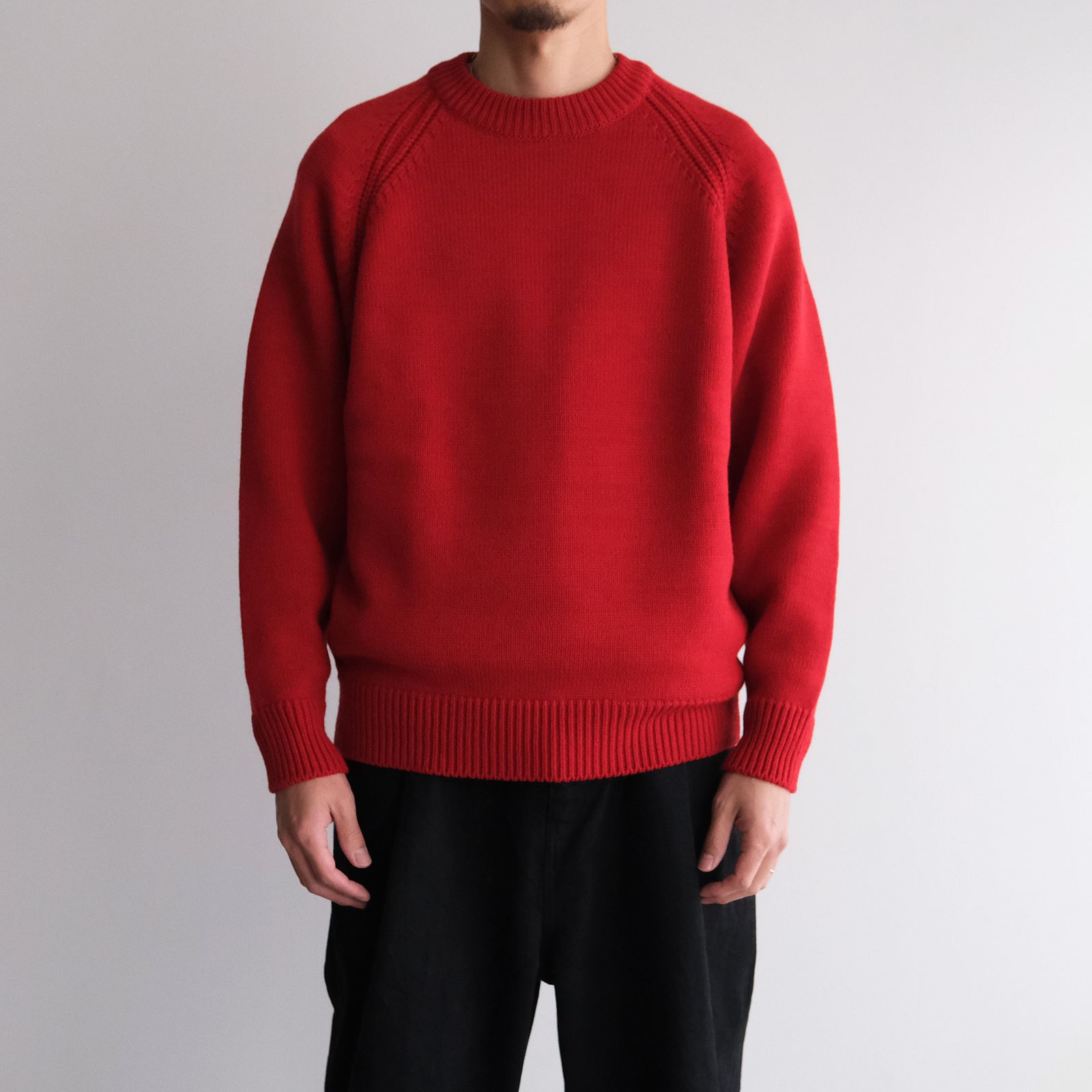 5 Gauge Raglan Jumper -ニット-（Red / レッド）