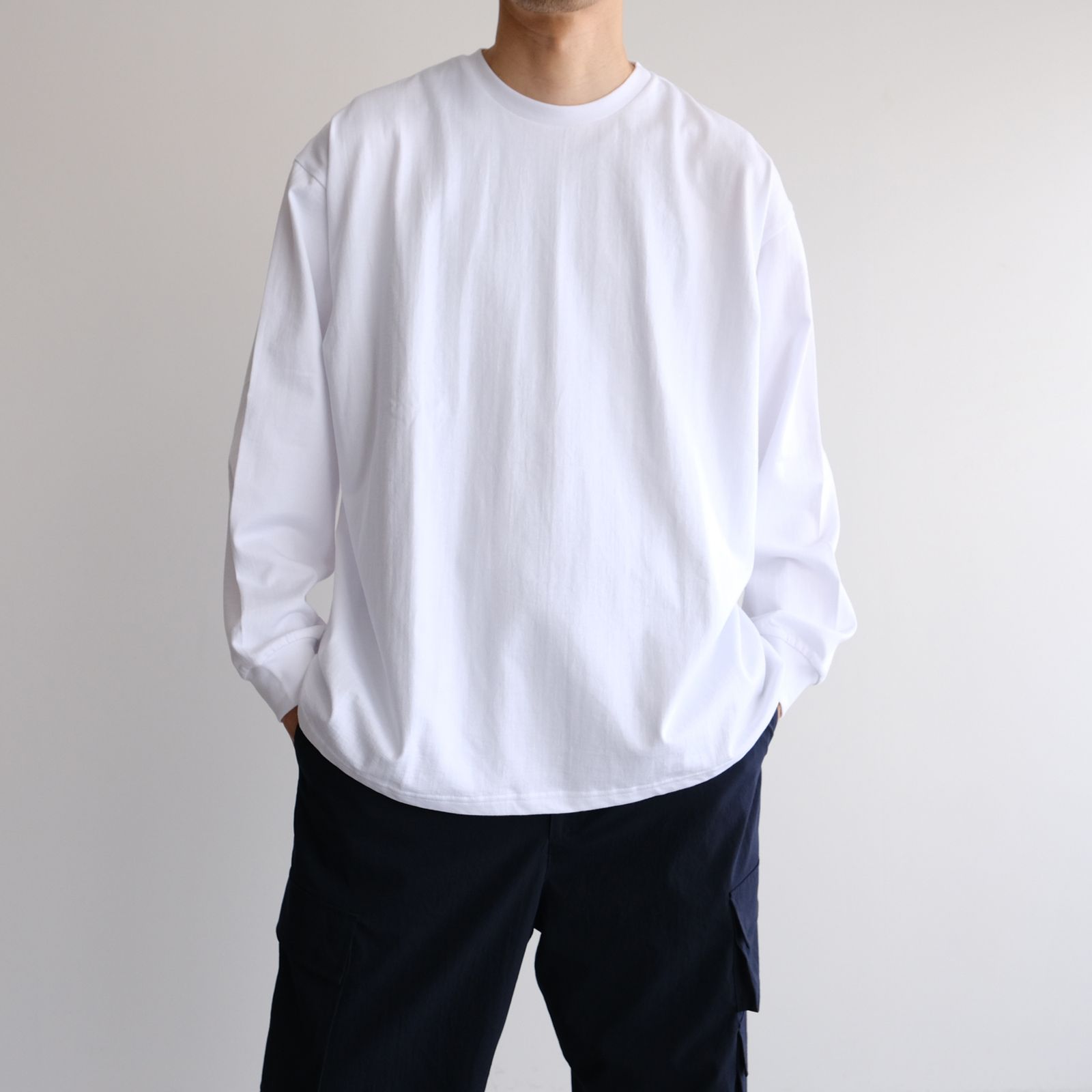 L/S Oversized Tee -Tシャツ-（White / ホワイト）GU254-70003B
