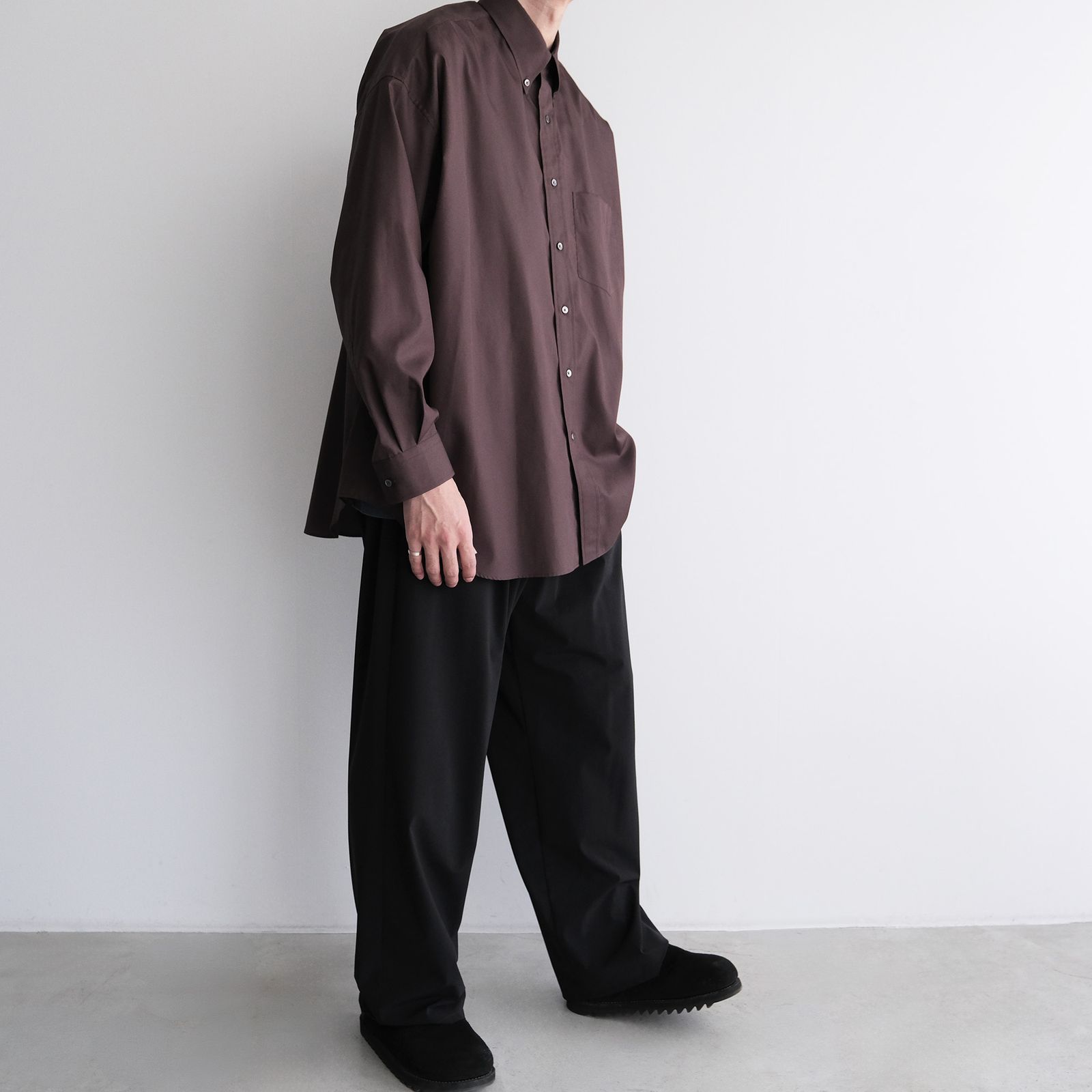 Easy Care Poplin L/S Oversized B.D Shirt -シャツ-（Brown / ブラウン）GM263-50620