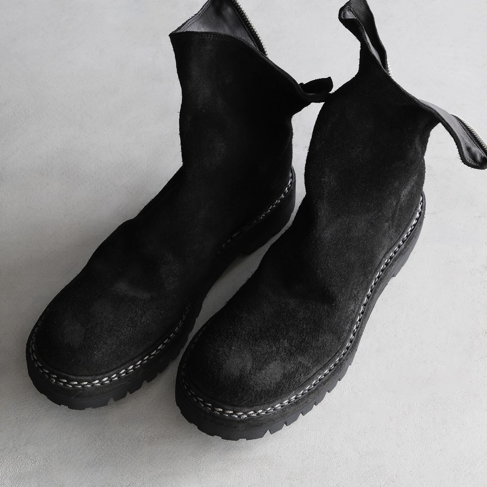 796V_N Horse Reverse Back Zip Boot -ブーツ-（Black / ブラック）