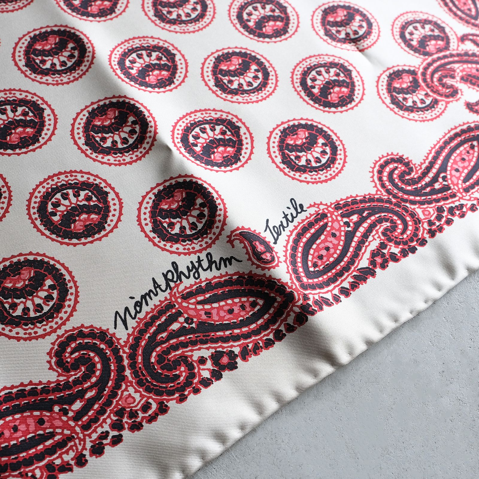 Paisley Silk Bandana Scarf -スカーフ-（Beige / ベージュ）