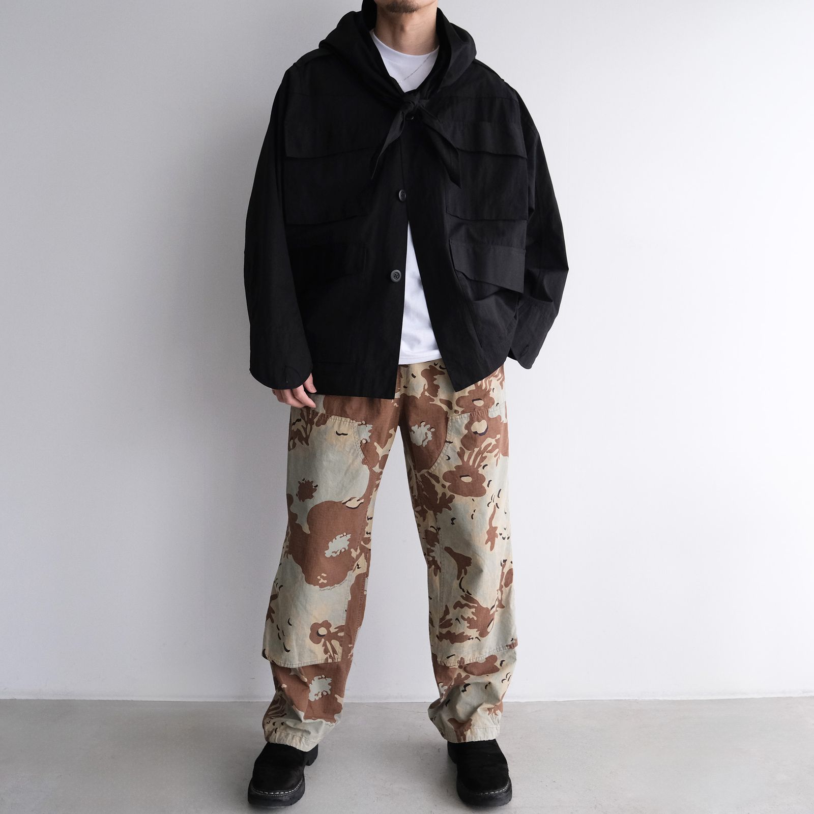 Camo Flower Double Knee Pants -パンツ-（Beige / ベージュ）