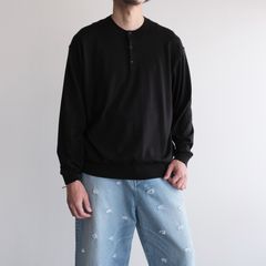 Smooth Suvin Henryneck Sweater -セーター-（Black / ブラック）