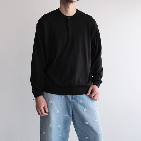 Smooth Suvin Henryneck Sweater -セーター-（Black / ブラック）