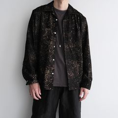 Leopard Flannel Open Collar Shirt -シャツ-（Brown / ブラウン）