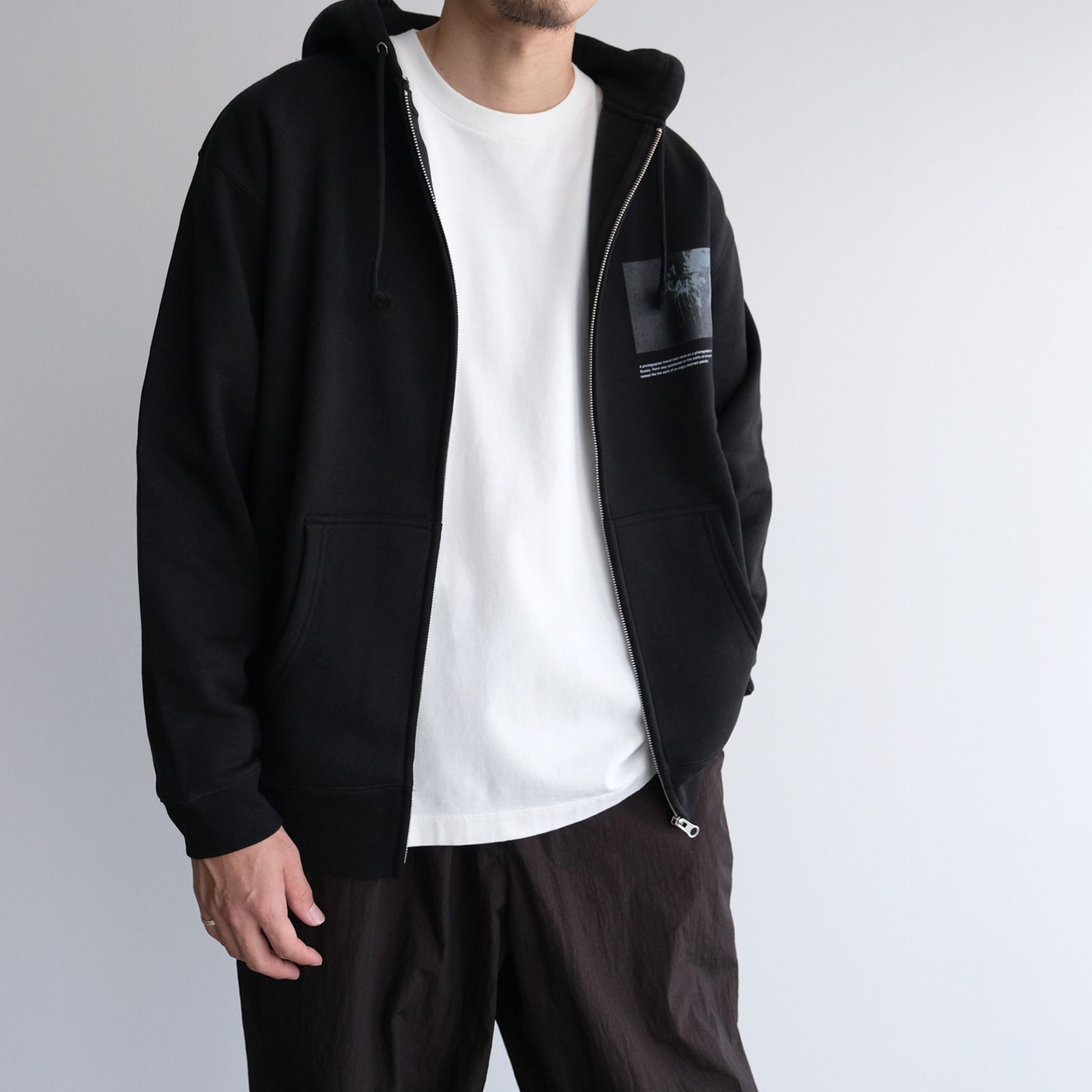 Wall Zip Hoodie -パーカー-（Black / ブラック）