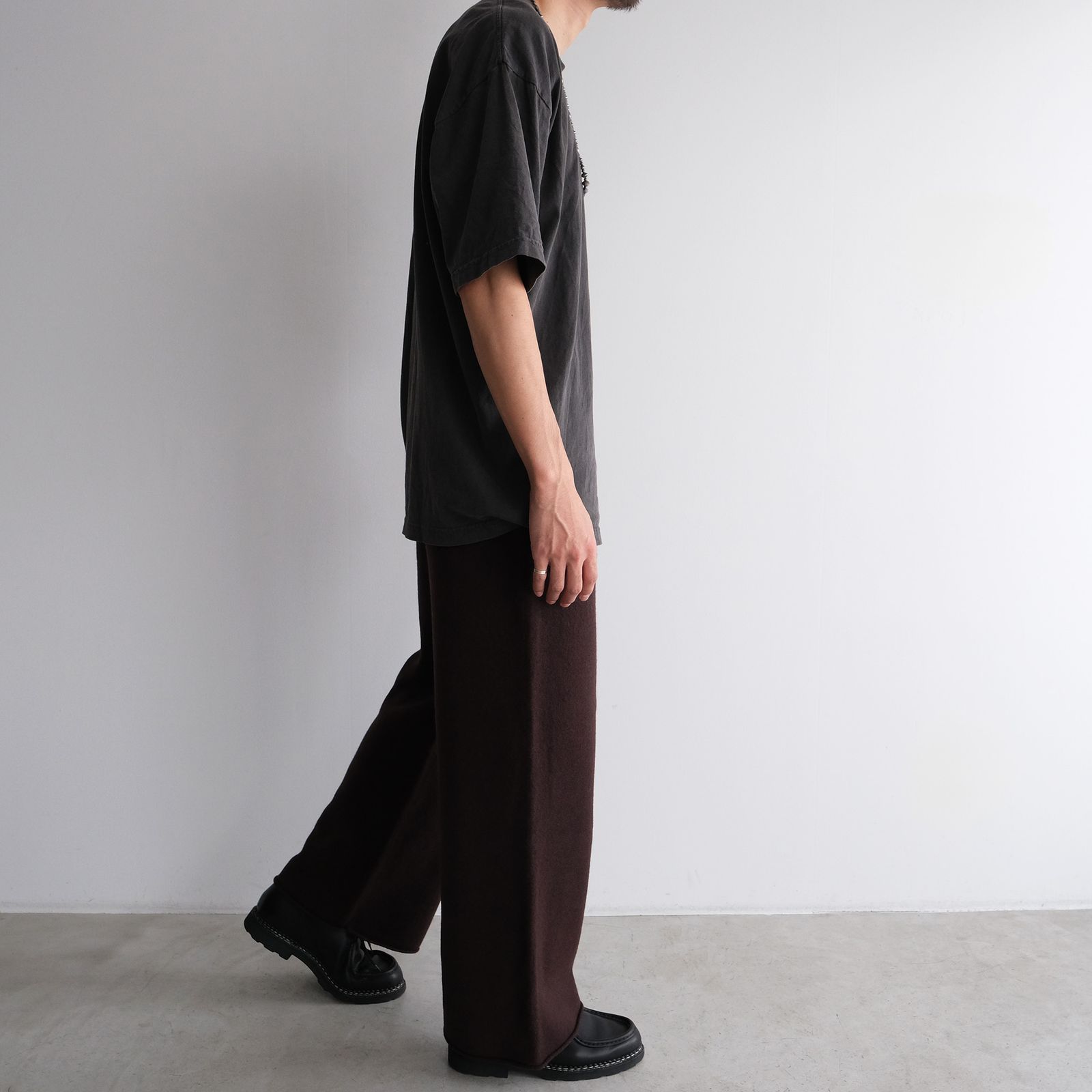 Felted Merino Wool Knit Pants -パンツ-（Brown / ブラウン）