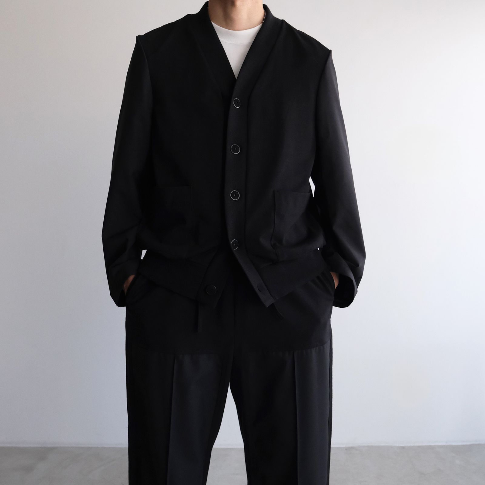Un(i)Form Jersey：Docking Cardigan - カーディガン-（Black / ブラック）