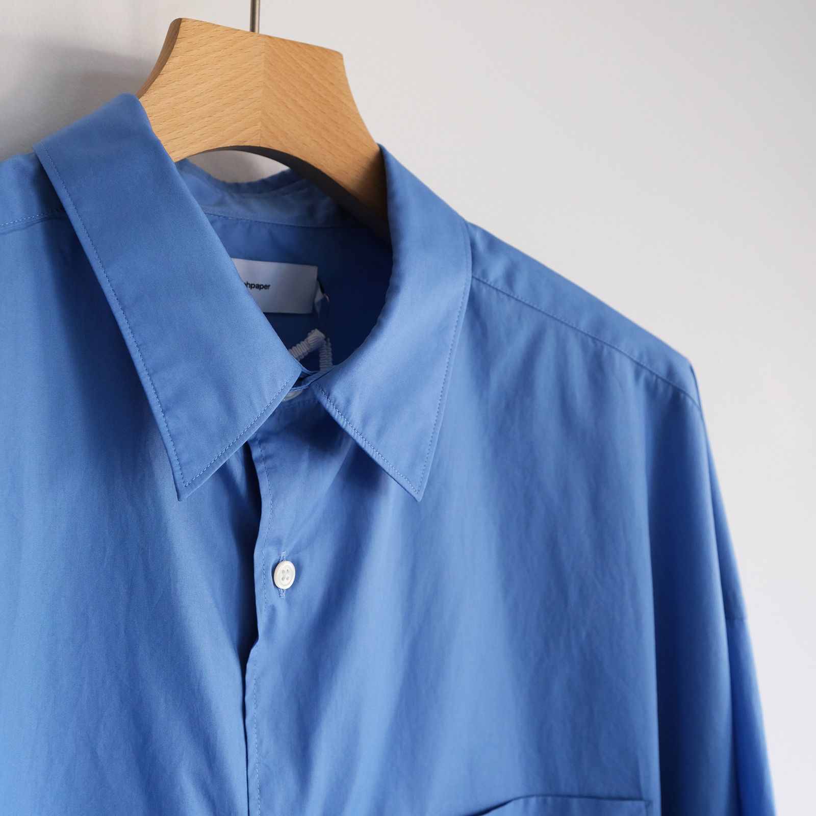 Broad L/S Oversized Regular Collar Shirt -シャツ-（Blue / ブルー）GM261-50001B