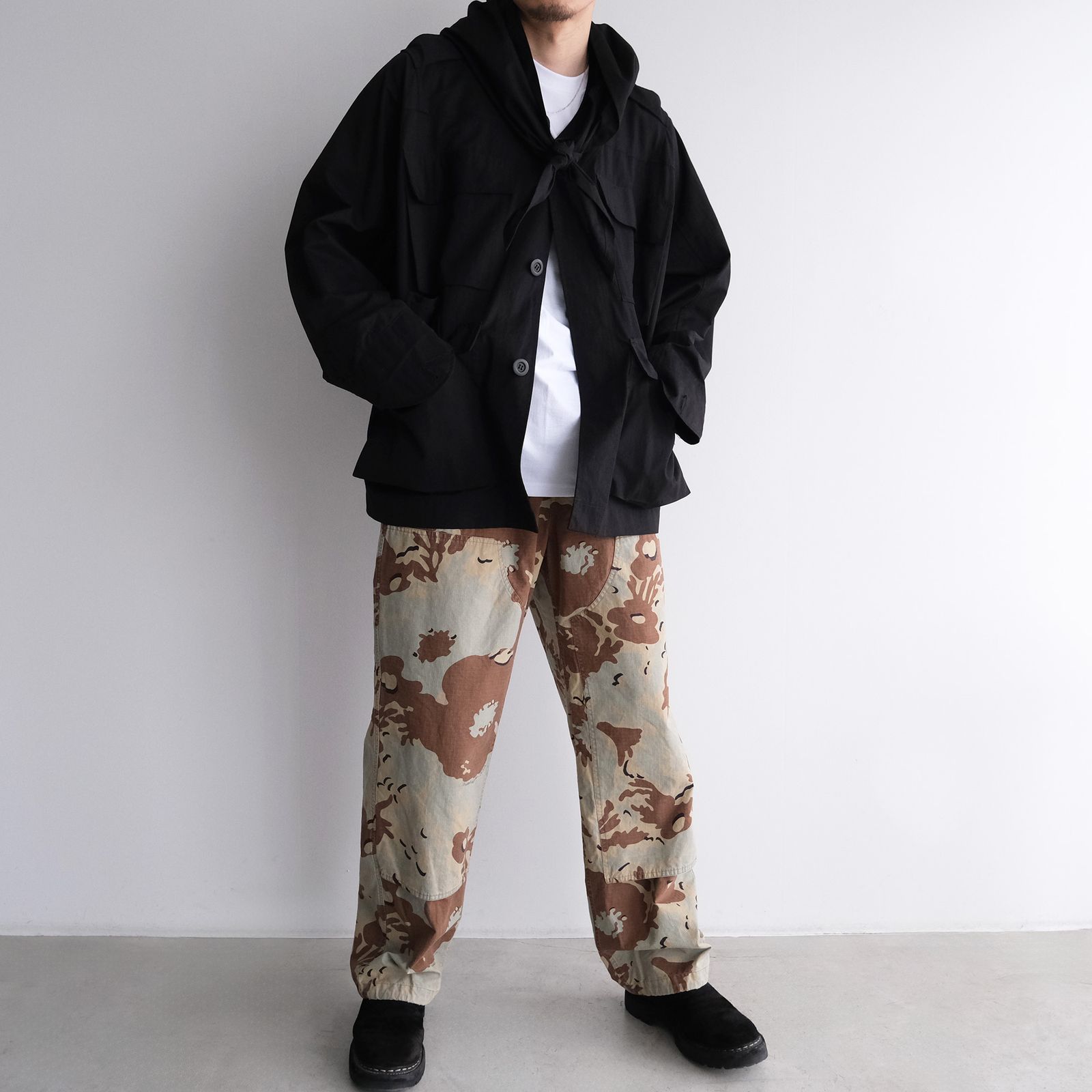 Camo Flower Double Knee Pants -パンツ-（Beige / ベージュ）