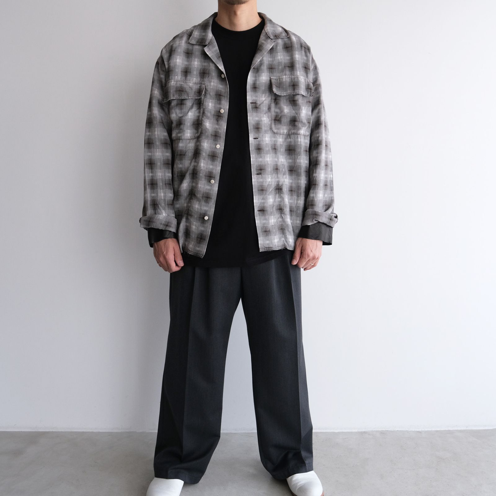 Washable Leather Sleeve：L/S T-Shirts -Tシャツ（Black / ブラック）