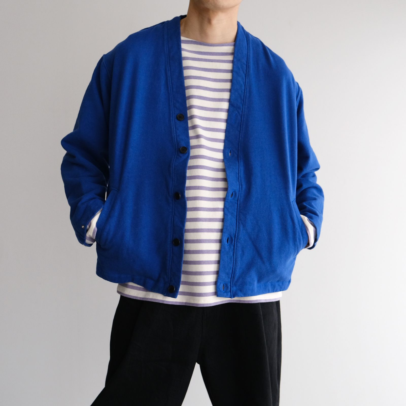 Long Sleeve Border Tee -Tシャツ-（Blue / ブルー）